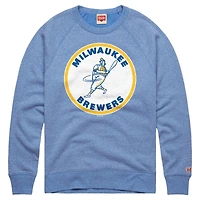 Sweat-shirt raglan pour homme Homage Powder Blue Milwaukee Brewers Cooperstown Collection en mélange de trois matières