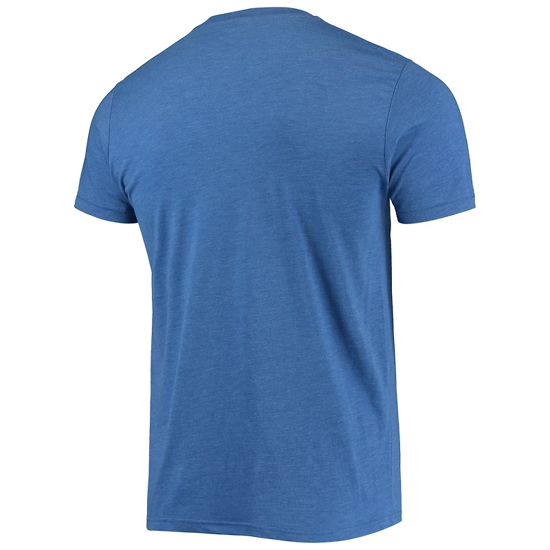 Men's Homage Royal Milwaukee Brewers Hand-Drawn Logo Tri-Blend T-Shirt