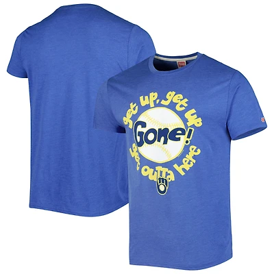 T-shirt à trois mélanges Hyper Local Homage Royal Milwaukee Brewers pour homme