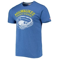 T-shirt triple mélange Hommage Royal Milwaukee Brewers County Stadium pour homme