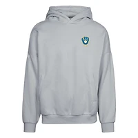 Men's Levelwear  Gray Milwaukee Brewers Contact Pro Card Pullover Hoodie
