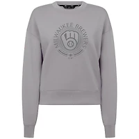 Sweat-shirt gris à manches longues pour homme Levelwear des Milwaukee Brewers