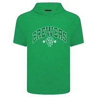 Sweat à capuche manches courtes et carreaux Phase de la Saint-Patrick des Milwaukee Brewers pour hommes Levelwear Green
