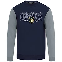 Men's Levelwear Navy Milwaukee Brewers Accolade Ultimate Textbook Pullover Sweatshirt