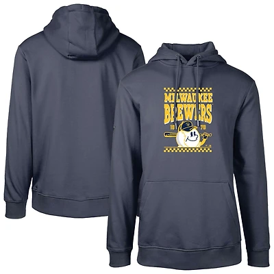 Men's Levelwear Navy Milwaukee Brewers Podium Inaugural Pullover Hoodie