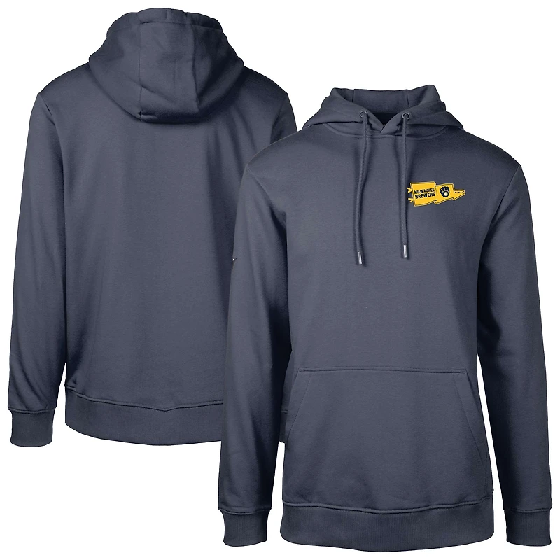 Men's Levelwear Navy Milwaukee Brewers Podium Rafters Pullover Hoodie