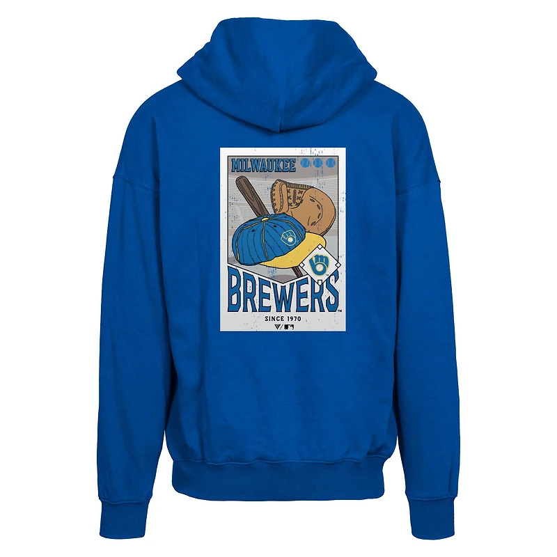 Men's Levelwear Royal Milwaukee Brewers Uphill City Core Logo Full-Zip Hoodie