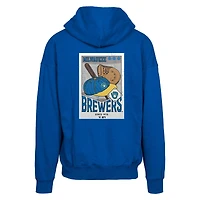 Men's Levelwear  Royal Milwaukee Brewers Uphill City Core Logo Full-Zip Hoodie