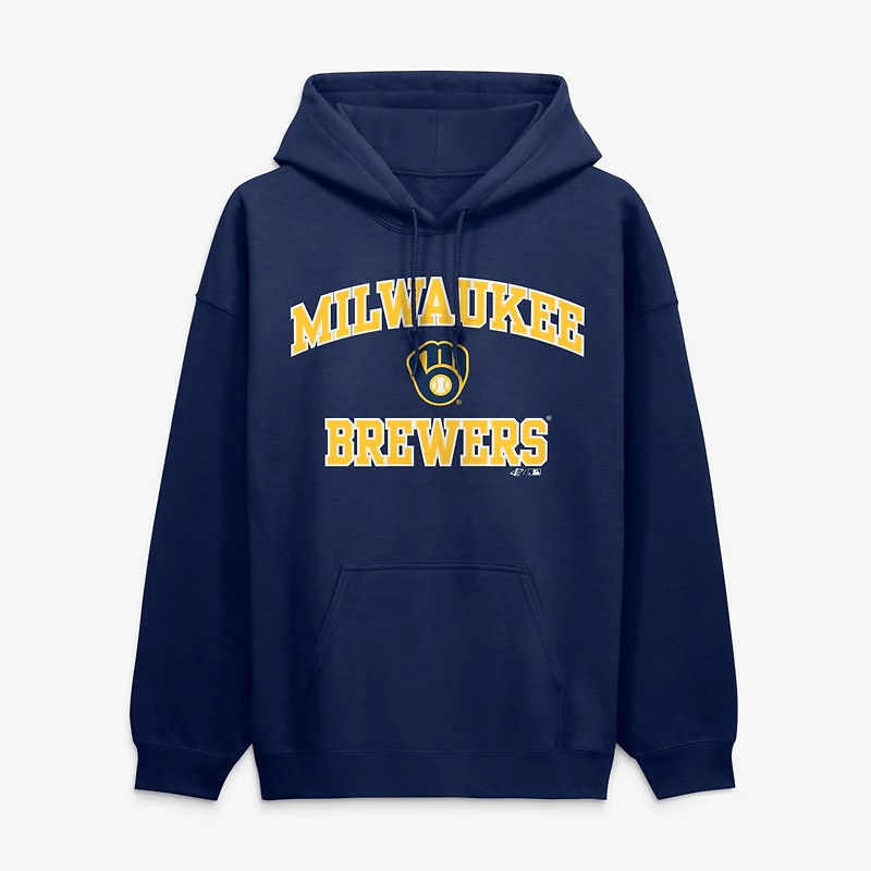 Sweat à capuche homme Milwaukee Brewers bleu marine avec logo et design Heart & Soul