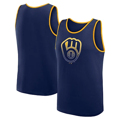 Débardeur bleu marine avec logo athlétique pour homme des Milwaukee Brewers, succès inégalé