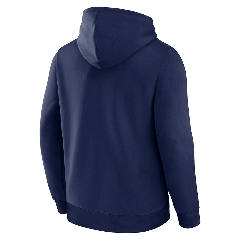 Men's Logo Athletic Navy Milwaukee Brewers Wordmark Hoodie