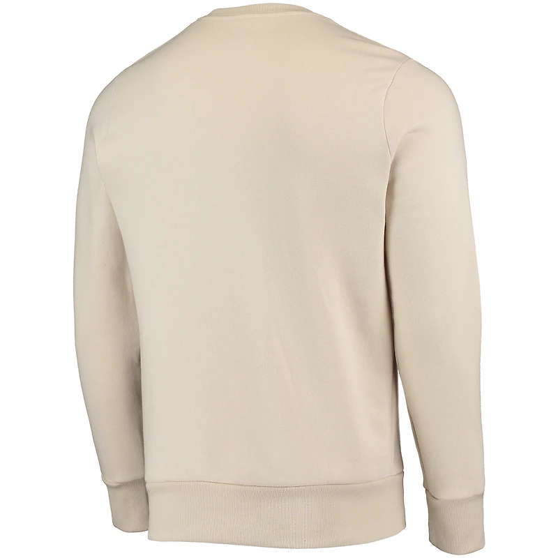 Men's Majestic Threads Oatmeal Milwaukee Brewers Fleece Pullover Sweatshirt