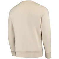 Men's Majestic Threads Oatmeal Milwaukee Brewers Fleece Pullover Sweatshirt