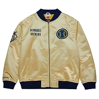 Veste légère en satin entièrement zippée Mitchell & Ness Gold Milwaukee Brewers OG 2.0 pour hommes