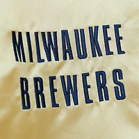 Veste légère en satin entièrement zippée Mitchell & Ness Gold Milwaukee Brewers OG 2.0 pour hommes