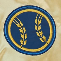 Veste légère en satin entièrement zippée Mitchell & Ness Gold Milwaukee Brewers OG 2.0 pour hommes