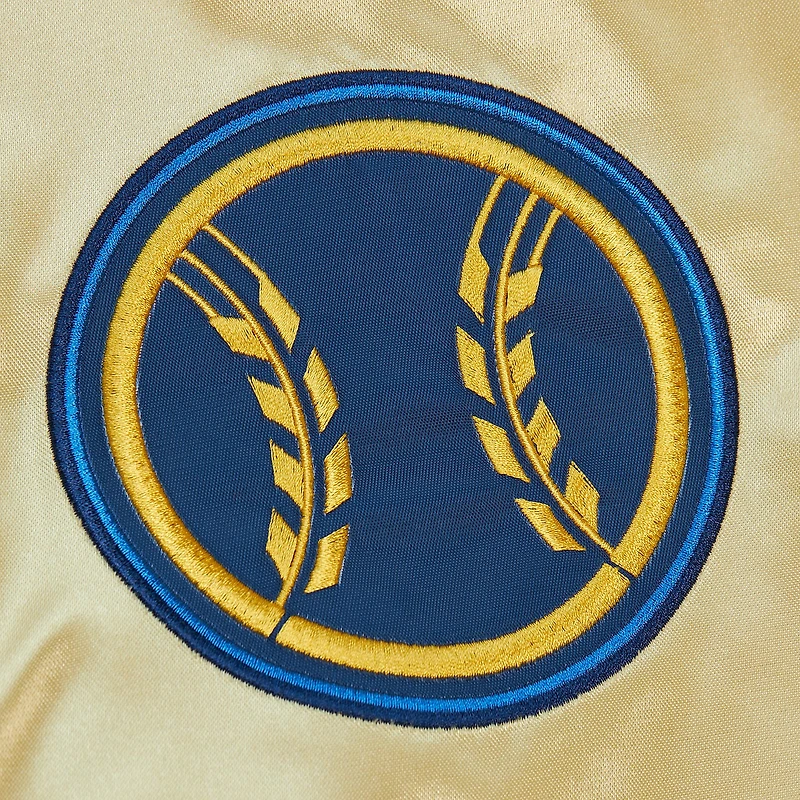 Men's Mitchell & Ness Gold Milwaukee Brewers OG 2.0 Lightweight Satin Full-Zip Jacket
