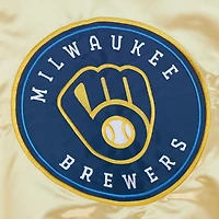 Veste légère en satin entièrement zippée Mitchell & Ness Gold Milwaukee Brewers OG 2.0 pour hommes