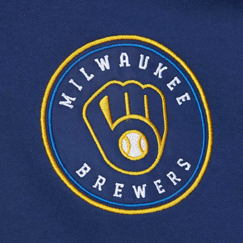 Men's Mitchell & Ness Navy Milwaukee Brewers Team OG 2.0 Current Logo Pullover Hoodie