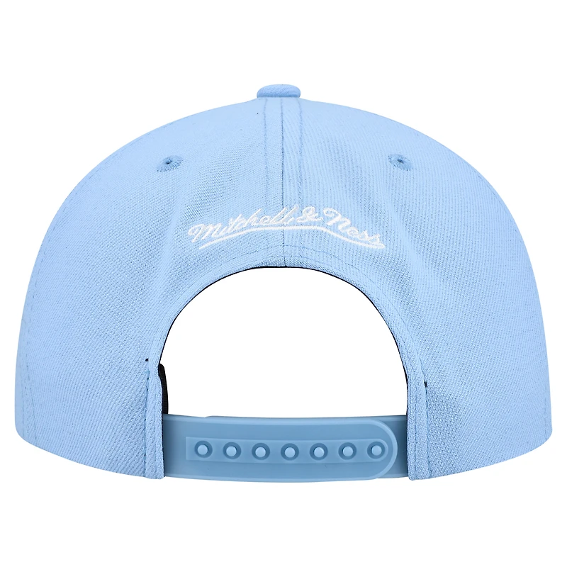 Casquette snapback basique Mitchell & Ness bleu poudre pour homme, collection Cooperstown, Milwaukee Brewers