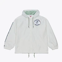 Men's Mitchell & Ness White Milwaukee Brewers Yacht Rock Coaches Full-Snap Hooded Windbreaker Jacket