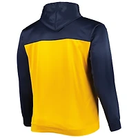 Men's Navy/Gold Milwaukee Brewers Big & Tall Yoke Full-Zip Hoodie