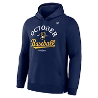 Men's  Navy Milwaukee Brewers 2025 MLB Postseason Locker Room Pullover Hoodie