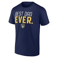 T-shirt pour homme bleu marine Milwaukee Brewers Big & Tall Best Dad