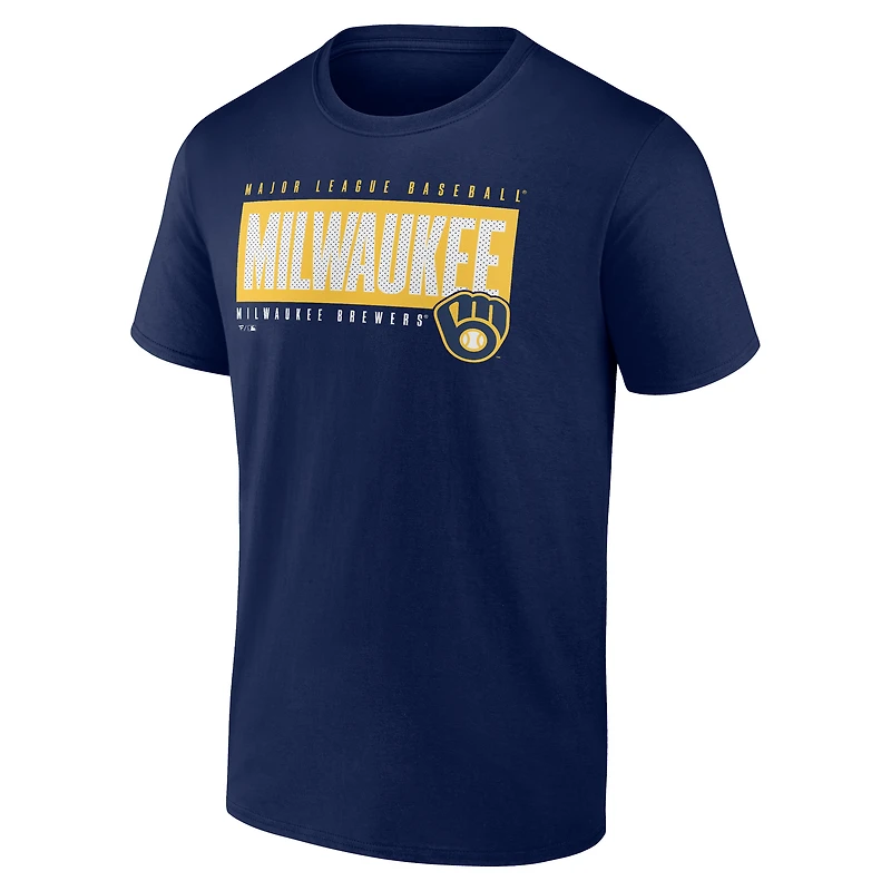 T-shirt bleu marine pour homme des Milwaukee Brewers