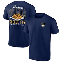 T-shirt bleu marine pour homme, motif fromage frit des Milwaukee Brewers