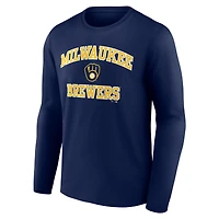 Men's  Navy Milwaukee Brewers Heart & Soul Long Sleeve T-Shirt