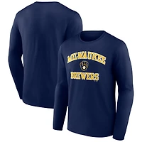 Men's  Navy Milwaukee Brewers Heart & Soul Long Sleeve T-Shirt