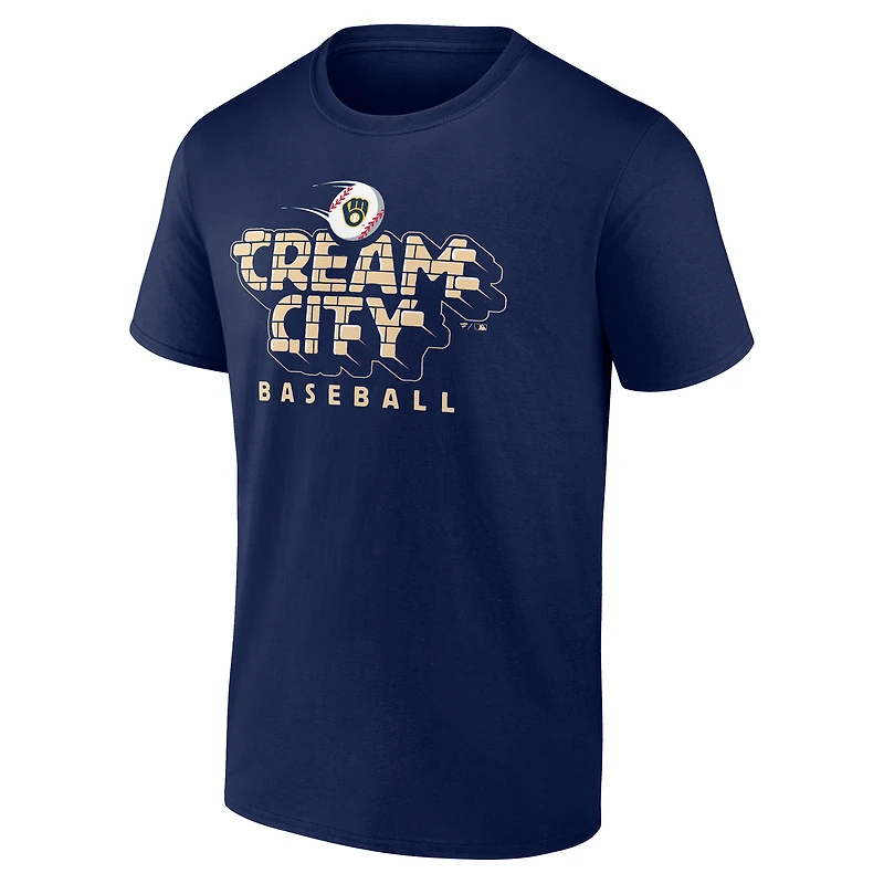 Men's  Navy Milwaukee Brewers Hometown Extra Bases T-Shirt