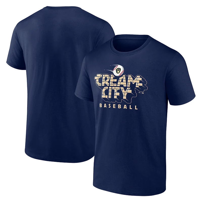 T-shirt bleu marine pour homme des Milwaukee Brewers, Hometown Extra Bases