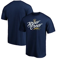 T-shirt bleu marine pour homme, équipe Adrenaline des Milwaukee Brewers