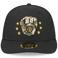 Casquette ajustée 59FIFTY Low Profile pour hommes des Milwaukee Brewers 2024 de la Journée Forces armées New Era, noire