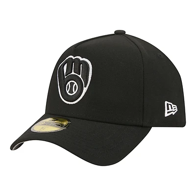 Casquette ajustée New Era 59FORTY noire pour homme, modèle A-Frame des Milwaukee Brewers