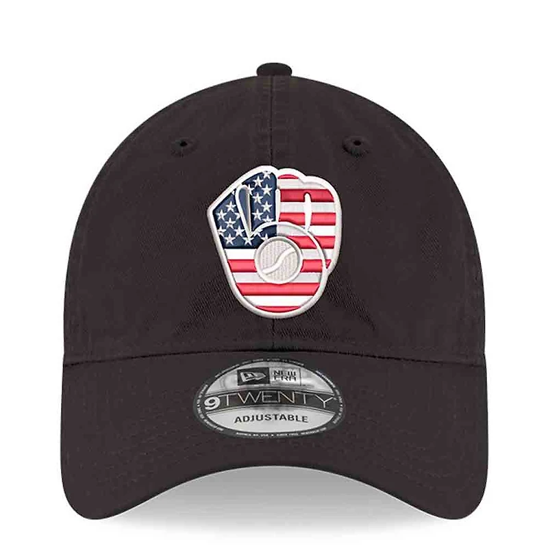 Casquette ajustable New Era noire pour homme Milwaukee Brewers America 250 9TWENTY