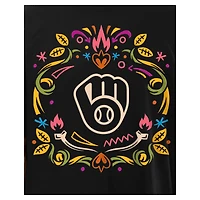 Men's New Era Black Milwaukee Brewers Día de los Muertos T-Shirt