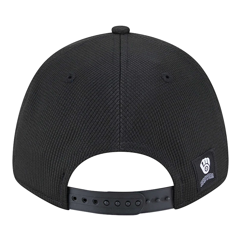 Men's New Era Black Milwaukee Brewers Pivot 9FORTY Adjustable Hat