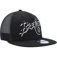 Men's New Era Black Milwaukee Brewers Street Trucker 9FIFTY Snapback Hat