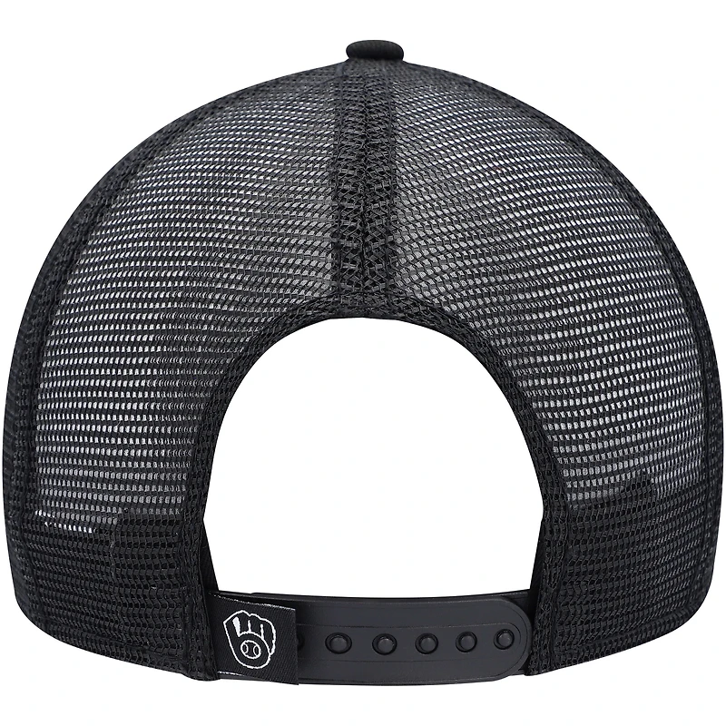 Men's New Era Black Milwaukee Brewers Street Trucker 9FIFTY Snapback Hat