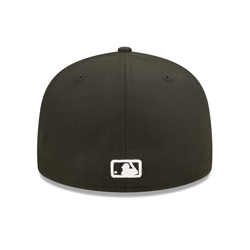 Men's New Era Black Milwaukee Brewers Team Logo 59FIFTY Fitted Hat