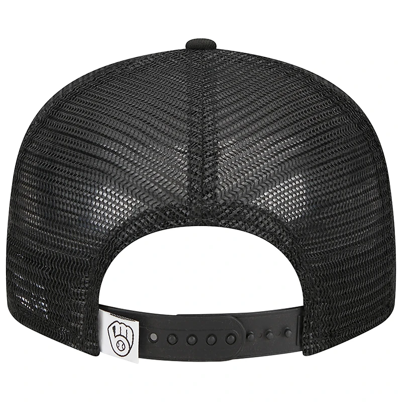 Casquette Snapback Trucker 9FIFTY New Era Milwaukee Brewers noire pour homme