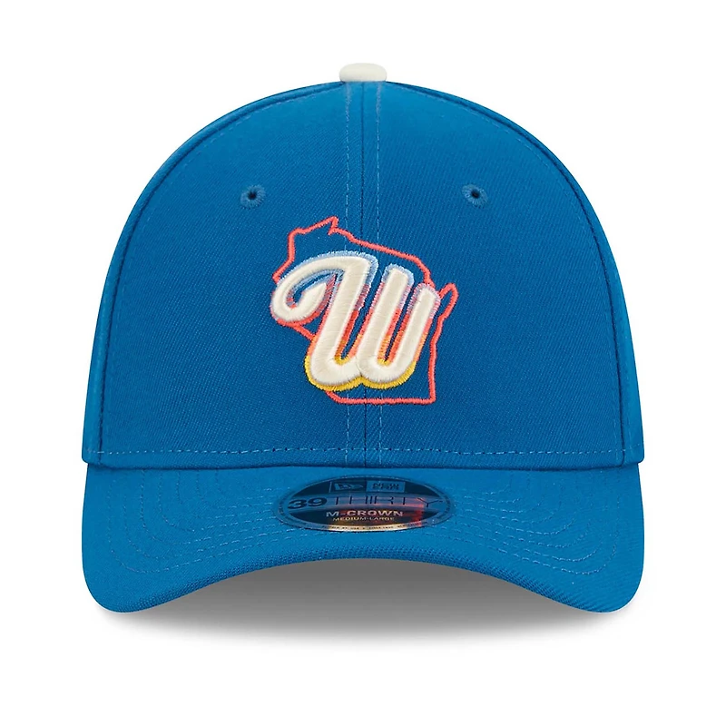 Casquette New Era bleue Milwaukee Brewers 2026 City Connect M-Crown 39THIRTY Flex pour homme
