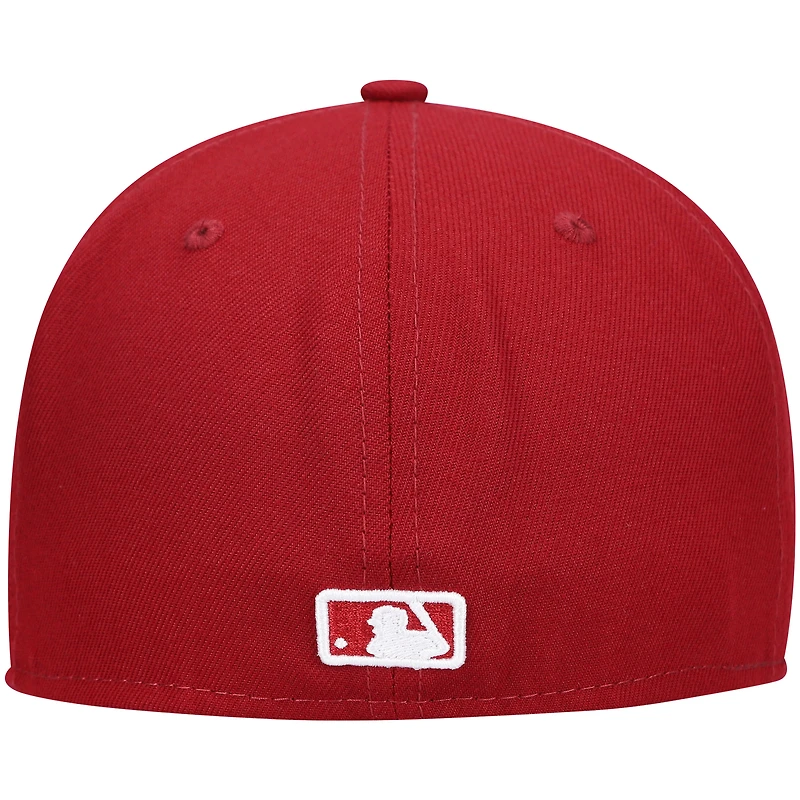 Casquette ajustée 59FIFTY Cardinal Milwaukee Brewers pour homme New Era, blanc