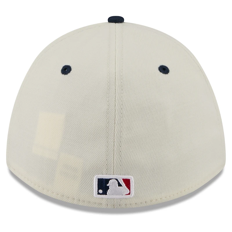Men's New Era Cream/Navy Milwaukee Brewers USA 250 Fourth of July 39THIRTY M-Crown Flex Hat