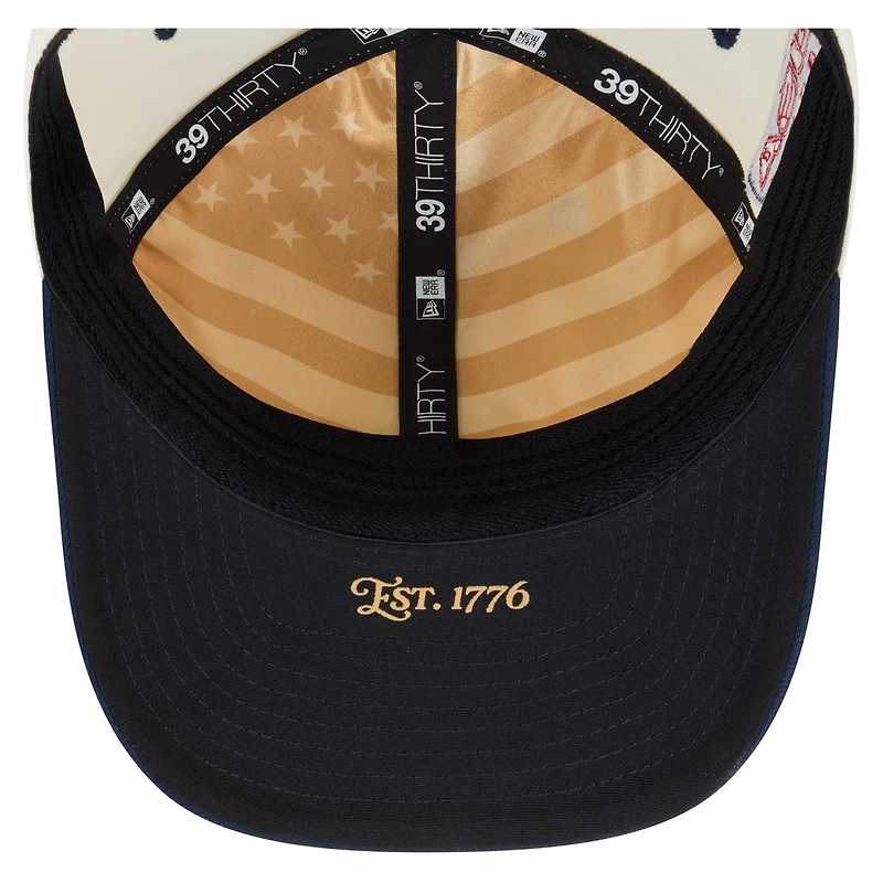 Men's New Era Cream/Navy Milwaukee Brewers USA 250 Fourth of July 39THIRTY M-Crown Flex Hat