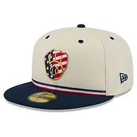 Men's New Era Cream/Navy Milwaukee Brewers USA 250 Fourth of July 59FIFTY Fitted Hat