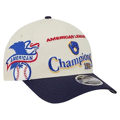 Casquette ajustable New Era crème/bleu roi Milwaukee Brewers World Series 9FORTY M-Crown